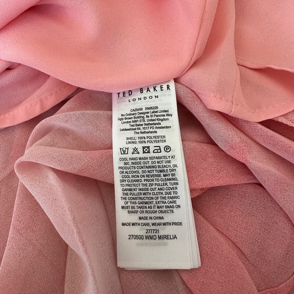 Ted Baker chiffon,pleated, midi, Fully Lined Dress,TB2=USA6, new - Picture 8 of 9